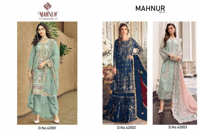 Mahnur Vol 42 Heavy Organza Georgette Pakistani Suits Wholesale Price In Surat
